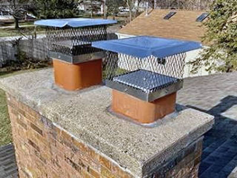 top-sealing dampers fitted at the flue tops on a chimney in Hamilton, NJ